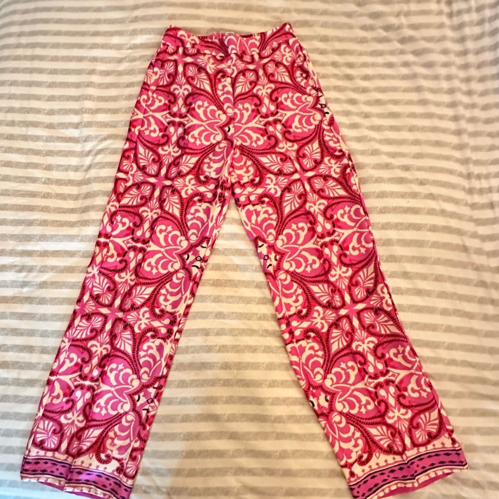 Rachel Zoe Pink Wide Leg Jumpsuit with Intricate Patterns
